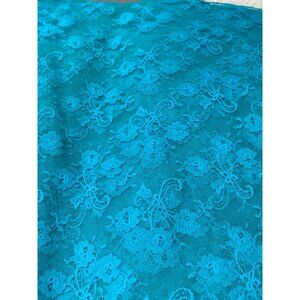 Turquoise Floral Lace Fabric 1 yards 45" wide Sewing Craft Projects